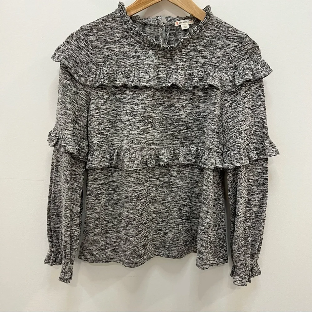 Crew cuts double ruffle top